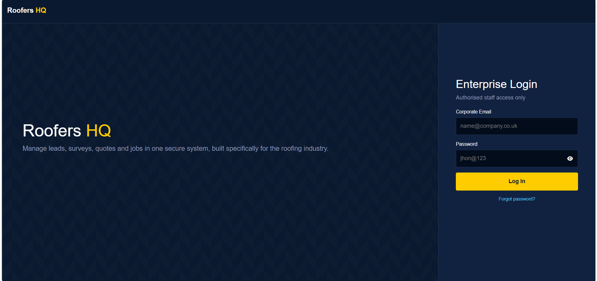 Roofers CRM Overview